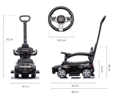 Pojazd z rączką mercedes c-class czarny MILLY MALLY