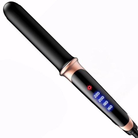 Prostownica do włosów ceramiczna ekran lcd 2w1 lokówka lekka czarna RTO