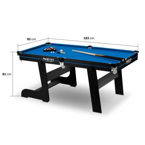 Stół bilardowy 6ft zestaw stół do bilarda bilard duży Neo-Sport NS-808