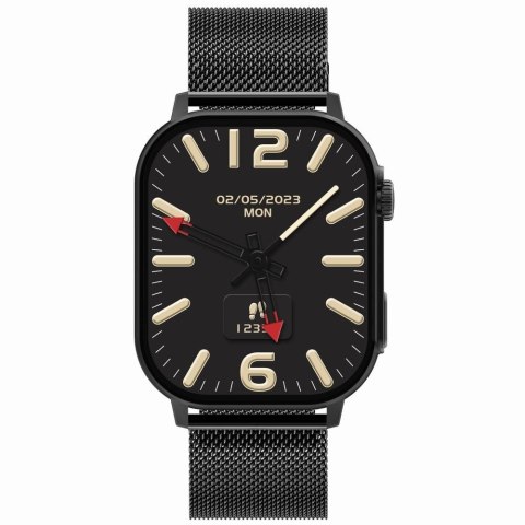 Gravity Smartwatch Gravity GT15-1 Czarny Pasek Silikonowy + Czarna Bransoleta