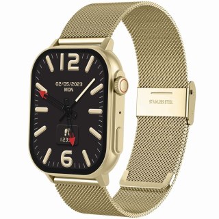 Gravity Smartwatch Gravity GT15-7 Różowy Pasek Silikonowy + Złota Bransoleta