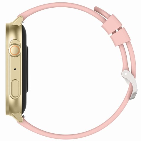 Gravity Smartwatch Gravity GT15-7 Różowy Pasek Silikonowy + Złota Bransoleta