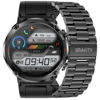 Gravity Smartwatch Gravity GT21-1+ Czarny Pasek Silikonowy
