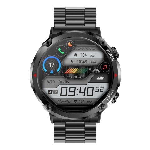 Gravity Smartwatch Gravity GT21-1+ Czarny Pasek Silikonowy