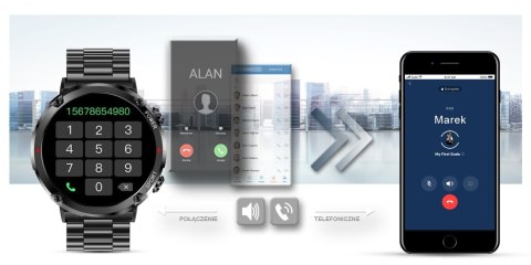 Gravity Smartwatch Gravity GT21-1+ Czarny Pasek Silikonowy