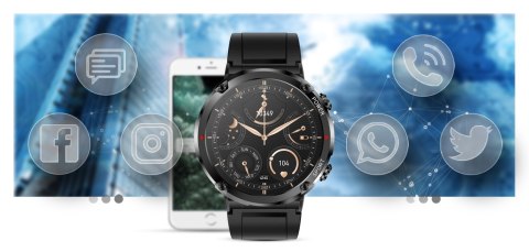 Gravity Smartwatch Gravity GT21-1+ Czarny Pasek Silikonowy