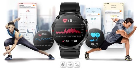 Gravity Smartwatch Gravity GT21-1+ Czarny Pasek Silikonowy