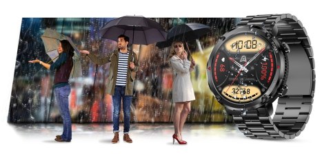 Gravity Smartwatch Gravity GT21-1+ Czarny Pasek Silikonowy