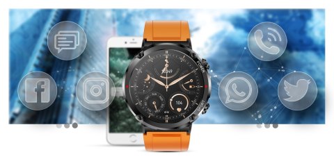 Gravity Smartwatch Gravity GT21-2 + Pomarańczowy Pasek Silikonowy