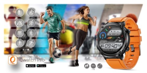 Gravity Smartwatch Gravity GT21-2 + Pomarańczowy Pasek Silikonowy