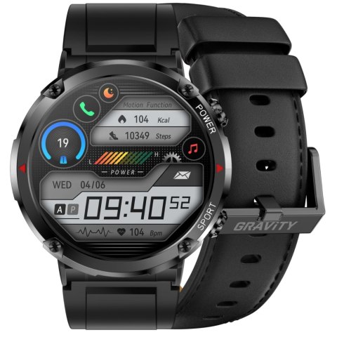 Gravity Smartwatch Gravity GT21-3 + Czarny Pasek Silikonowy