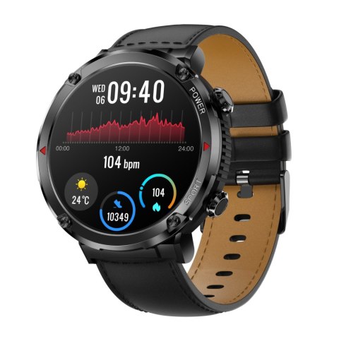 Gravity Smartwatch Gravity GT21-3 + Czarny Pasek Silikonowy