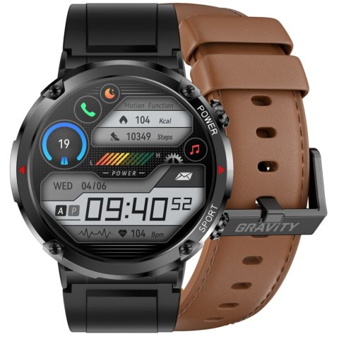 Gravity Smartwatch Gravity GT21-4 + Czarny Pasek Silikonowy