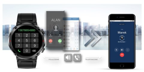 Gravity Smartwatch Gravity GT21-4 + Czarny Pasek Silikonowy