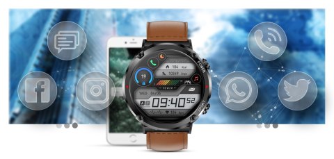 Gravity Smartwatch Gravity GT21-4 + Czarny Pasek Silikonowy