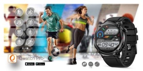 Gravity Smartwatch Gravity GT21-4 + Czarny Pasek Silikonowy