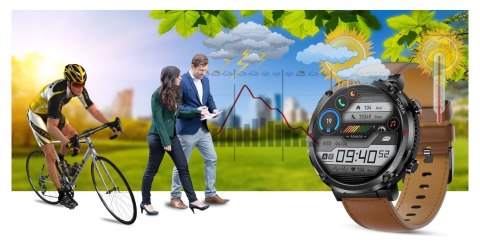 Gravity Smartwatch Gravity GT21-4 + Czarny Pasek Silikonowy