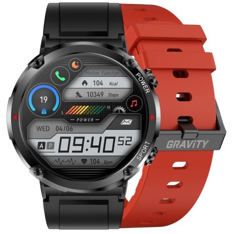 Gravity Smartwatch Gravity GT21-6 + Czerwony Pasek Silikonowy