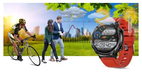 Gravity Smartwatch Gravity GT21-6 + Czerwony Pasek Silikonowy