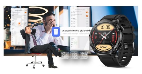 Gravity Smartwatch Gravity GT21-6 + Czerwony Pasek Silikonowy
