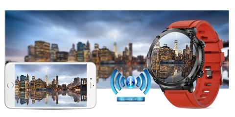 Gravity Smartwatch Gravity GT21-6 + Czerwony Pasek Silikonowy