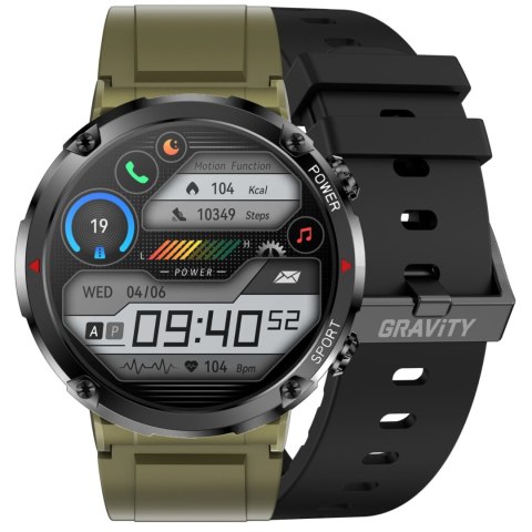 Gravity Smartwatch Gravity GT21-7 + Czarny Pasek Silikonowy