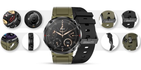 Gravity Smartwatch Gravity GT21-7 + Czarny Pasek Silikonowy