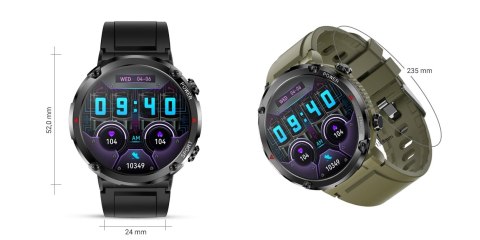 Gravity Smartwatch Gravity GT21-7 + Czarny Pasek Silikonowy