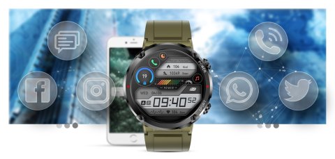 Gravity Smartwatch Gravity GT21-7 + Czarny Pasek Silikonowy