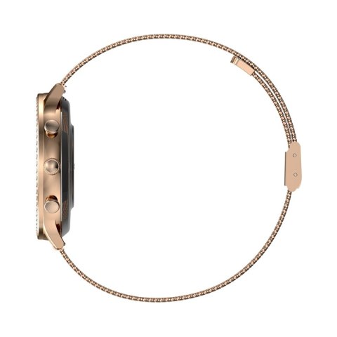 VELTORI Smartwatch Damski VELTORI VT310-1 Złota Bransoleta + Różowy Pasek Silikonowy