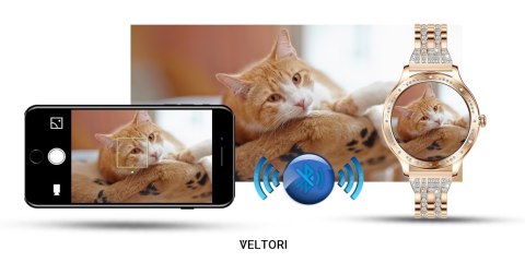 VELTORI Smartwatch Damski VELTORI VT350-1 Bransoleta Różowe Złoto