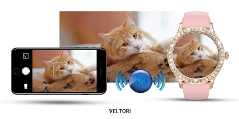 VELTORI Smartwatch Damski VELTORI VT360-1 Różowy Pasek Silikonowy