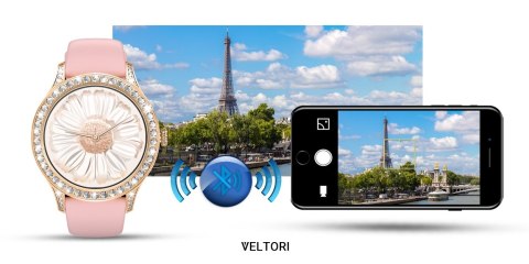 VELTORI Smartwatch Damski VELTORI VT360-1 Różowy Pasek Silikonowy