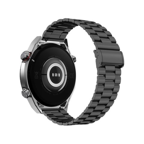 VELTORI Smartwatch VELTORI VT100-1 + Czarny Pasek Silikonowy + Czarny Eko Skóra