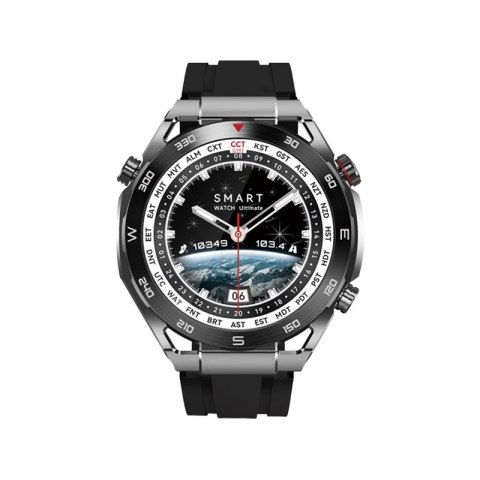 VELTORI Smartwatch VELTORI VT100-1 + Czarny Pasek Silikonowy + Czarny Eko Skóra