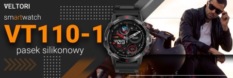 VELTORI Smartwatch VELTORI VT110-1 Czarny Pasek Silikonowy