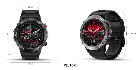 VELTORI Smartwatch VELTORI VT110-1 Czarny Pasek Silikonowy