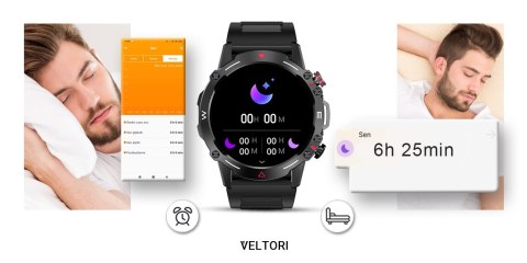 VELTORI Smartwatch VELTORI VT110-1 Czarny Pasek Silikonowy