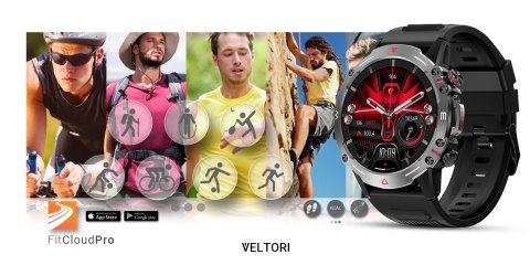 VELTORI Smartwatch VELTORI VT110-1 Czarny Pasek Silikonowy