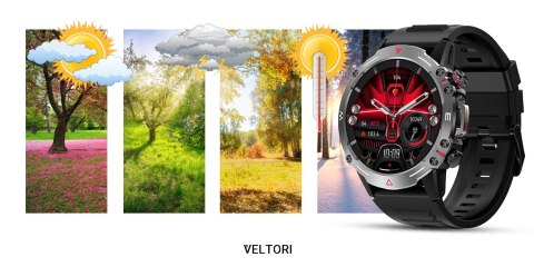 VELTORI Smartwatch VELTORI VT110-1 Czarny Pasek Silikonowy