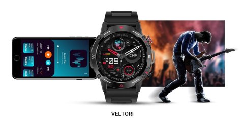 VELTORI Smartwatch VELTORI VT110-1 Czarny Pasek Silikonowy