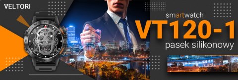 VELTORI Smartwatch VELTORI VT120-1 Czarny Pasek Silikonowy