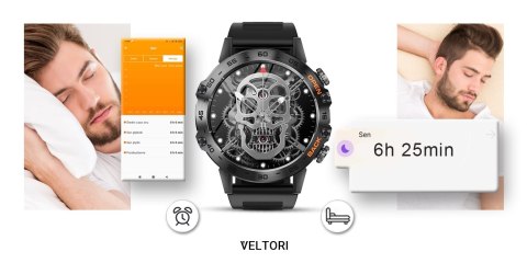 VELTORI Smartwatch VELTORI VT120-1 Czarny Pasek Silikonowy