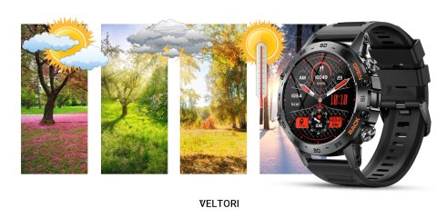 VELTORI Smartwatch VELTORI VT120-1 Czarny Pasek Silikonowy