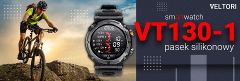 VELTORI Smartwatch VELTORI VT130-1 Czarny Pasek Silikonowy