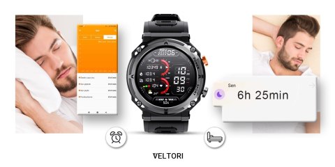 VELTORI Smartwatch VELTORI VT130-1 Czarny Pasek Silikonowy
