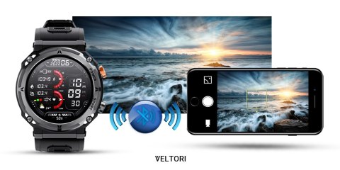 VELTORI Smartwatch VELTORI VT130-1 Czarny Pasek Silikonowy