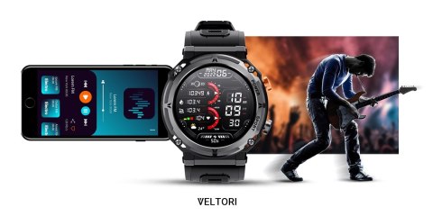 VELTORI Smartwatch VELTORI VT130-1 Czarny Pasek Silikonowy