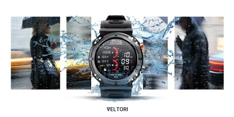 VELTORI Smartwatch VELTORI VT130-1 Czarny Pasek Silikonowy