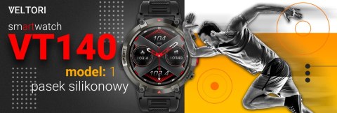 VELTORI Smartwatch VELTORI VT140-1 Czarny Pasek Silikonowy
